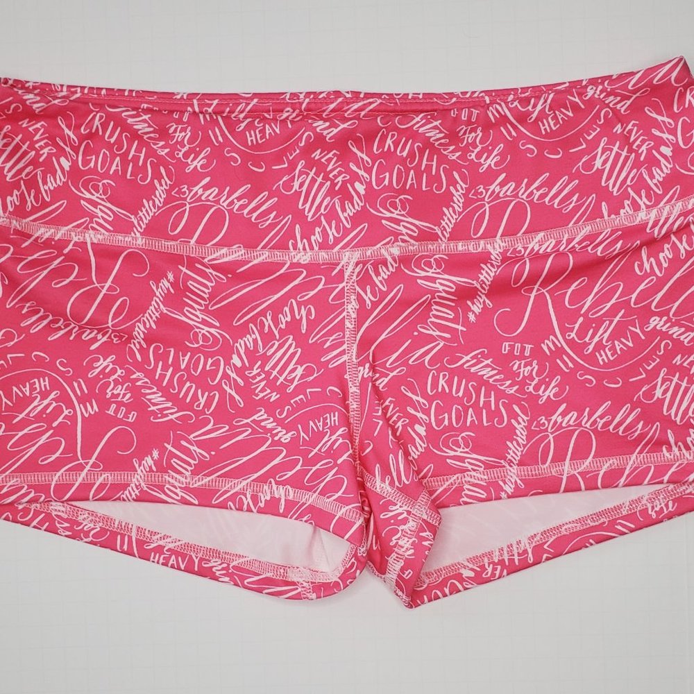 Pink Printed Fleo Shorts